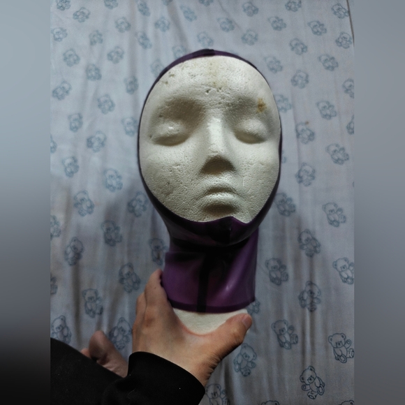 Libidex Open Face Trans Mauve Latex Hood XS - Picture 2 of 5